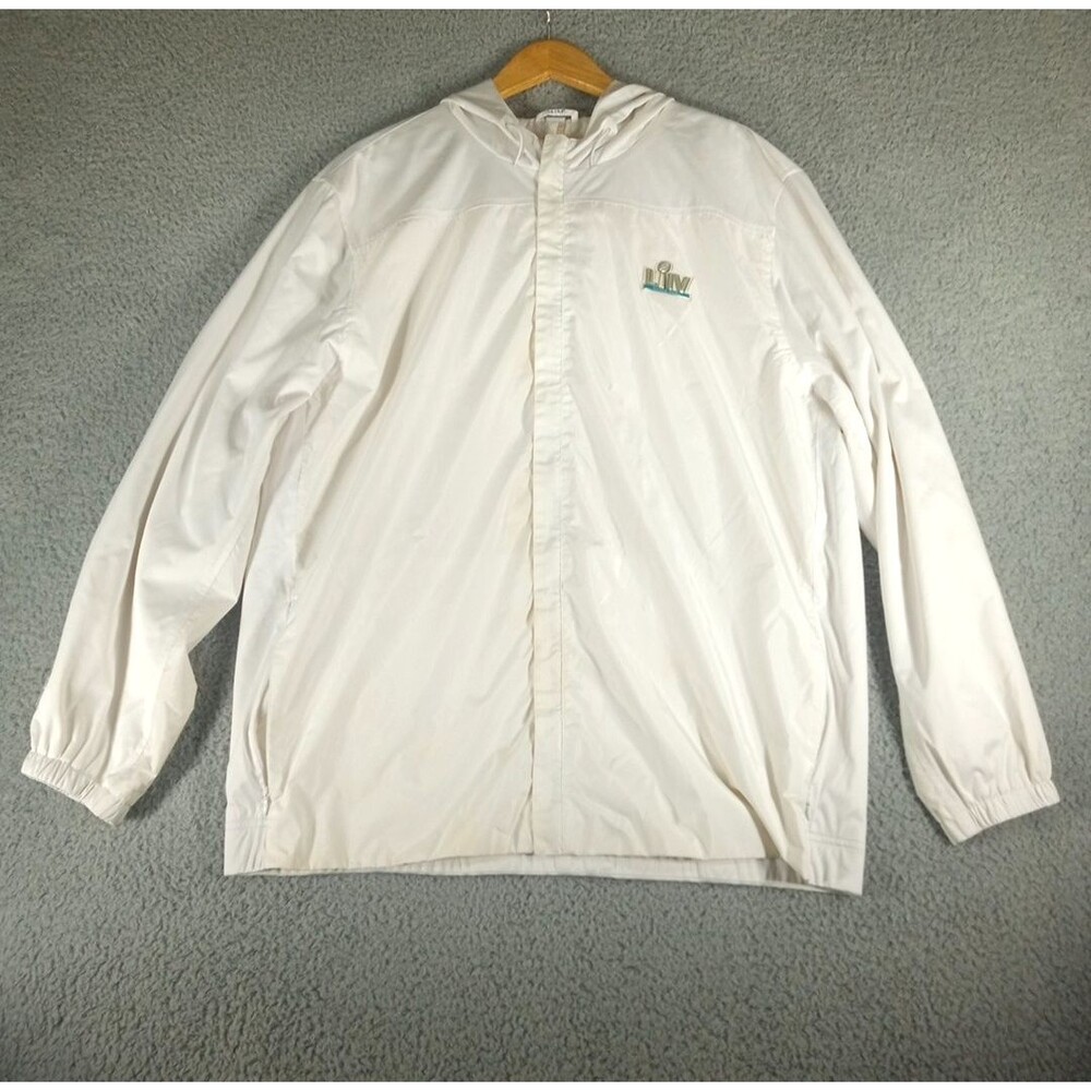 NFL Super Bowl LIV Miami Wind Breaker Staff Jacket Men's Size XL White